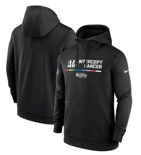 Men's Black Cincinnati Bengals 2022 Crucial Catch Therma Performance Pullover Hoodie